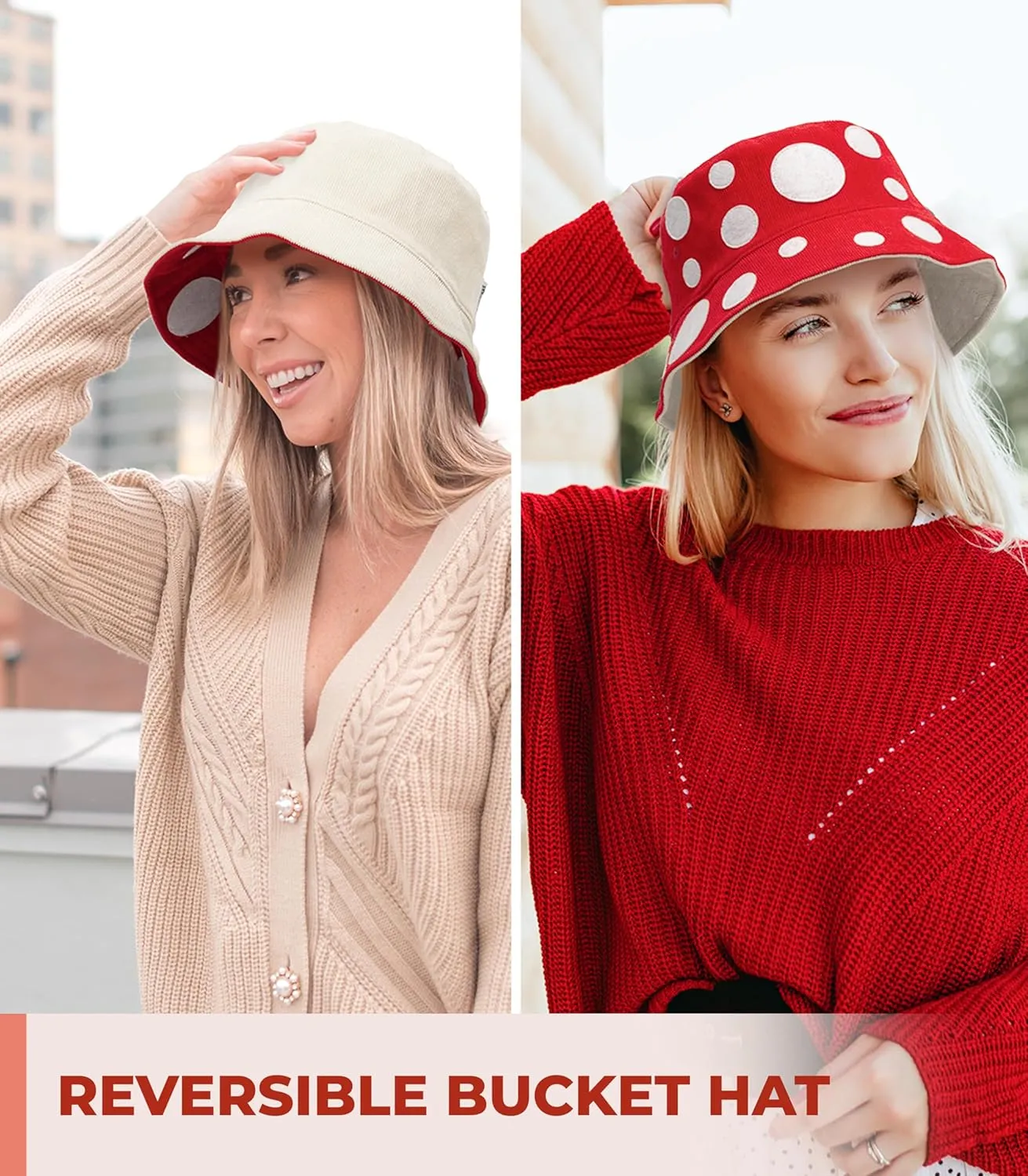 Mushroom Bucket Rave Hat for Men & Women - Red Mushroom Hat Toad Toadstool Toadette Mario Cosplay Costume Adult Kids