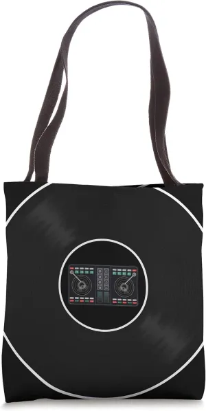 Music Box Vaporwave Syntwave DJ Phonograph Record Vinyl Tote Bag