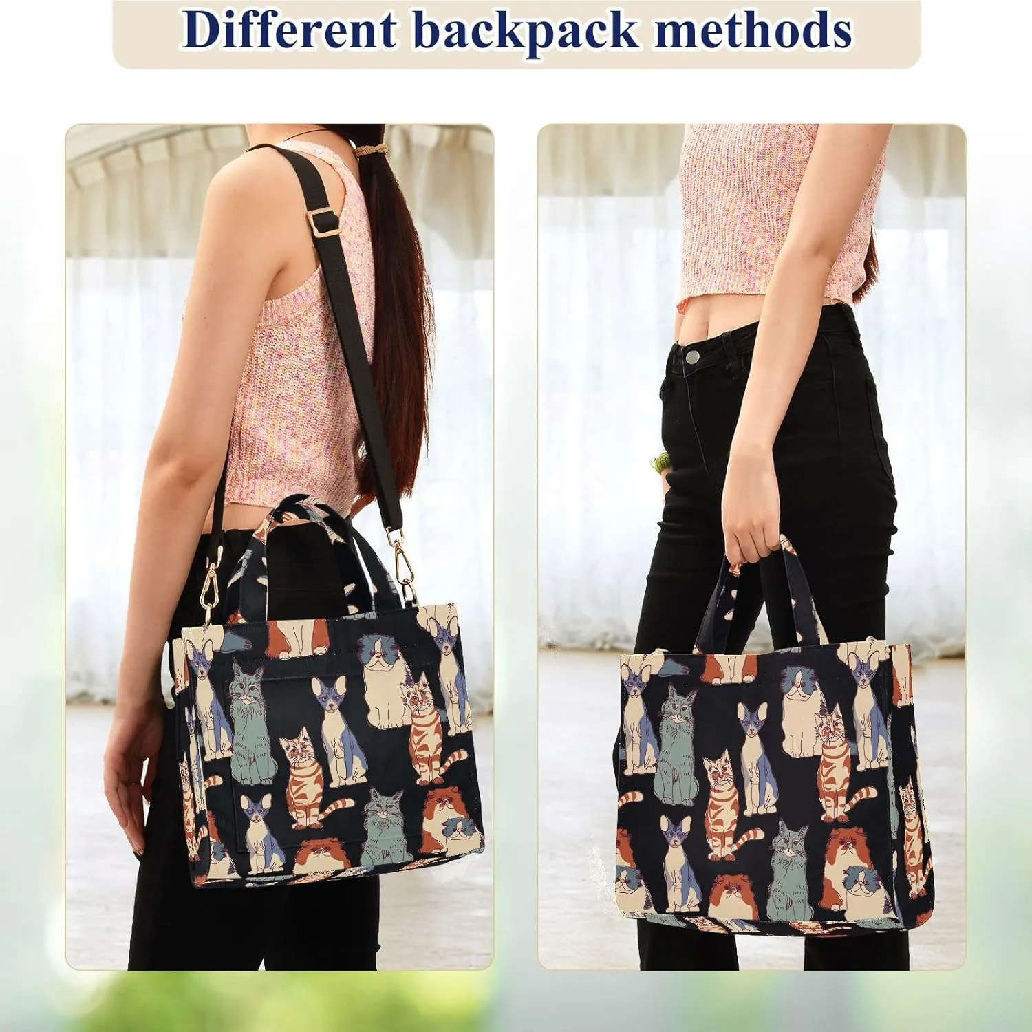 Naanle Chic Pattern Corduroy Satchel Tote Shoulder Bag for Women Weekender Travel Beach Shopping Gym