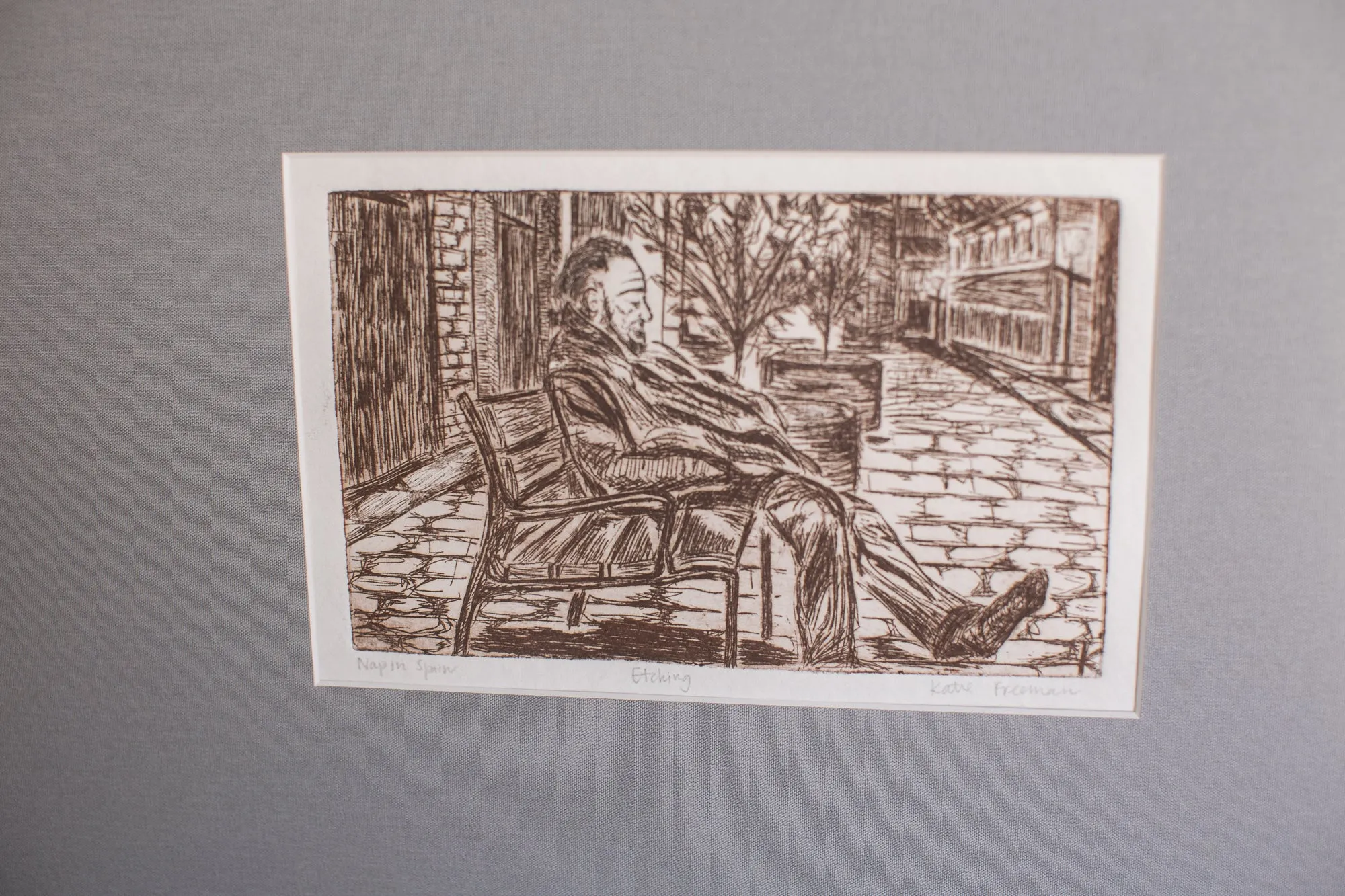 “Nap in Spain” Etching