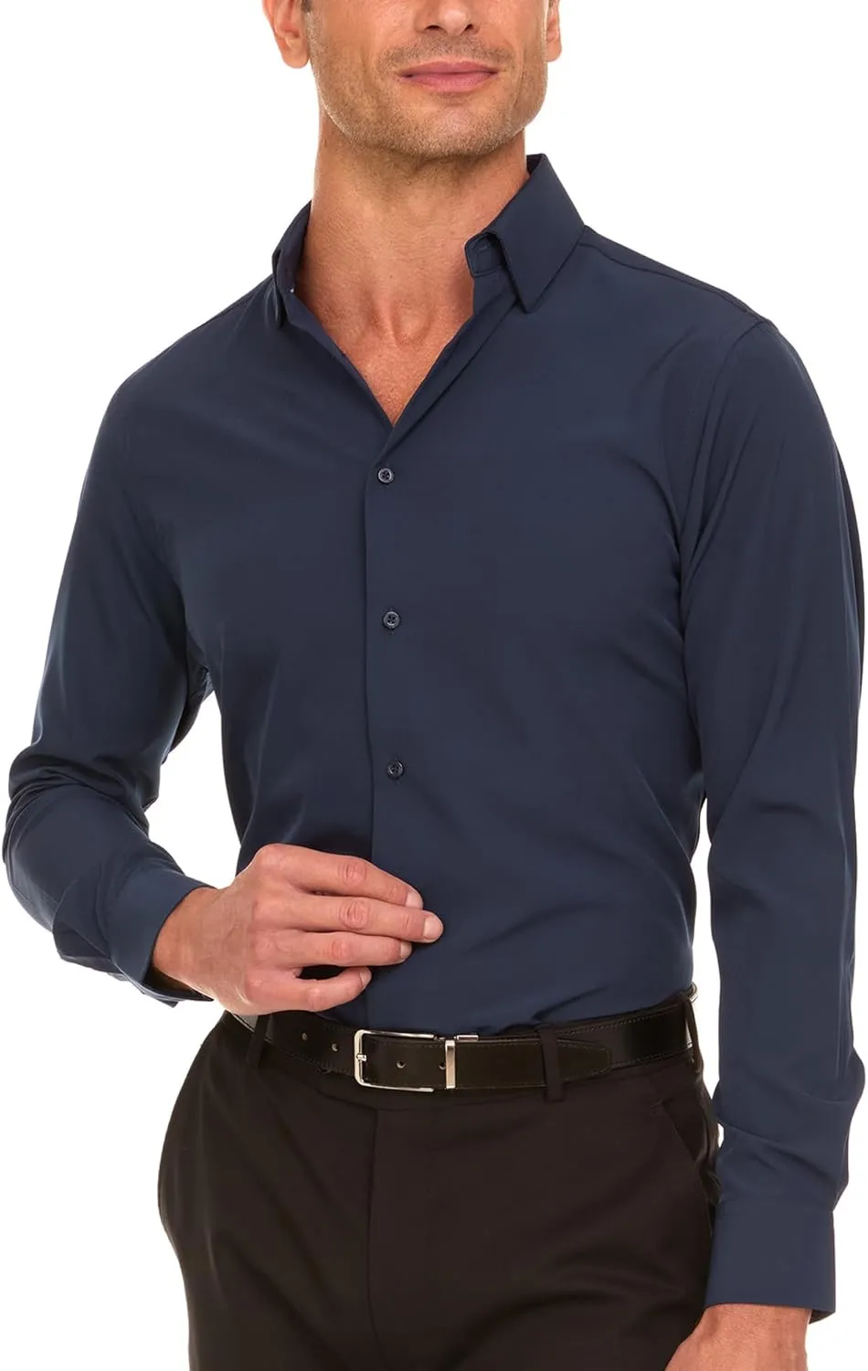 Nautica Slim Fit Mens Dress Shirts Long Sleeve Button Down Wrinkle Free Formal 4-Way Stretch
