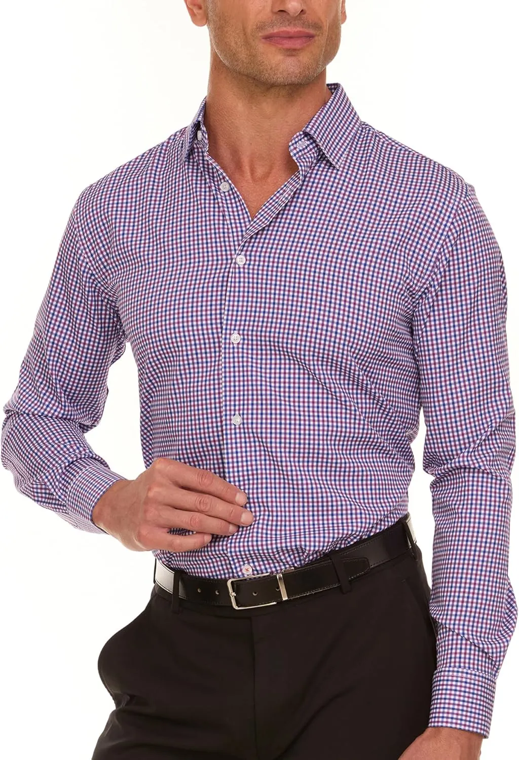 NAUTICA Slim Fit Mens Dress Shirts Long Sleeve Button Down Wrinkle Free Formal 4-Way Stretch