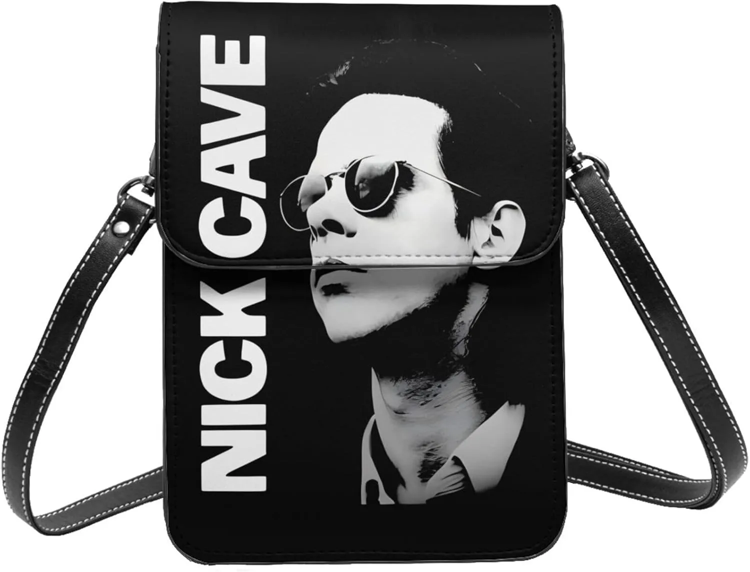 Nick Rock Cave and The Bad Music Seeds Small Cell Phone Purse For Women PU leather Crossbody Bag Fashion Shoulder Bags Wallet For Adults Adjustable Strap Handbag Purses