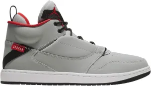 Nike Jordan Fadeaway Retro Basketball Shoe, Wolf Grey/White-University Red (12)