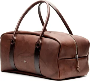 NOKONA Weekender Travel Duffle Bag | Handcrafted in Premium American Ballglove Leather | Made in the USA (Walnut Crunch)