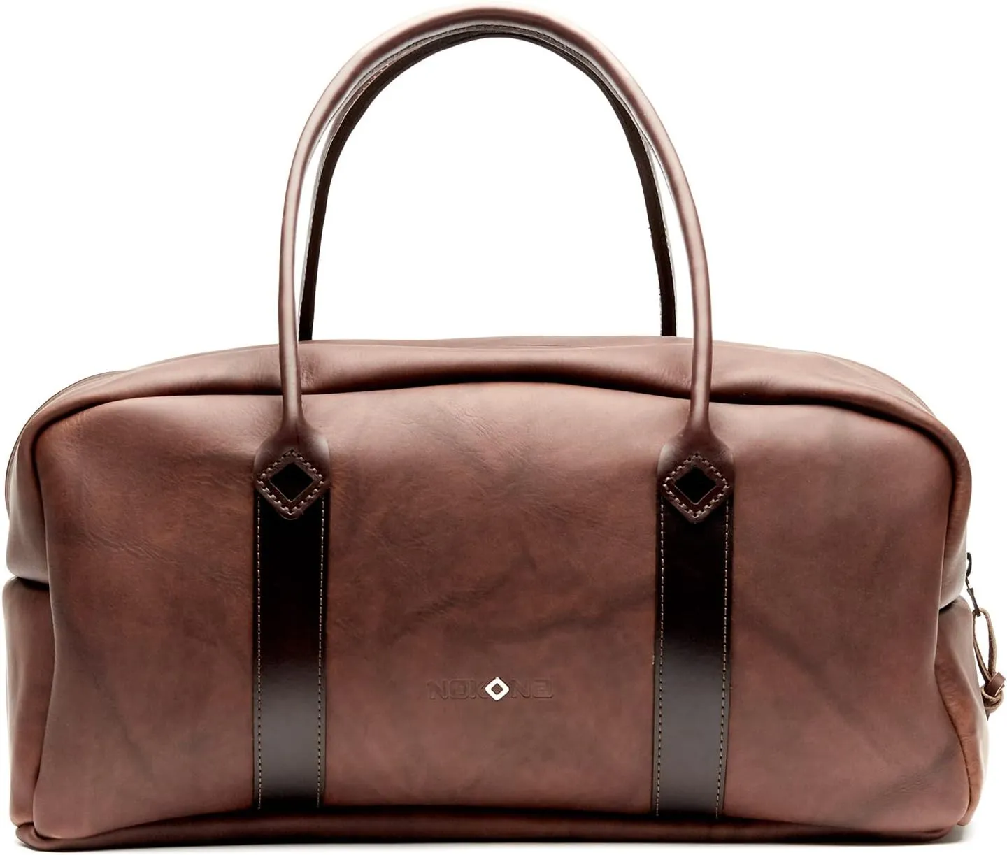 NOKONA Weekender Travel Duffle Bag | Handcrafted in Premium American Ballglove Leather | Made in the USA (Walnut Crunch)