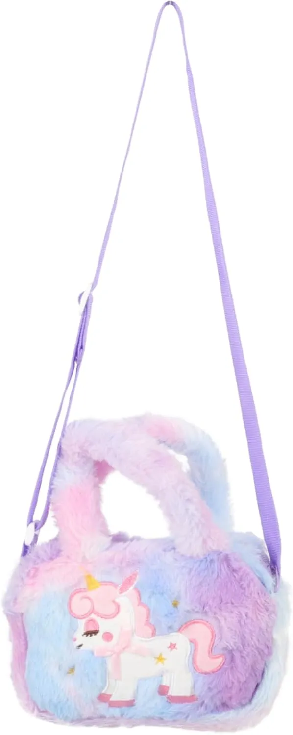 NOLITOY Unicorn Plush Crossbody Purse for Adorable Cartoon Handbag with Strap for Birthdays and Everyday Use