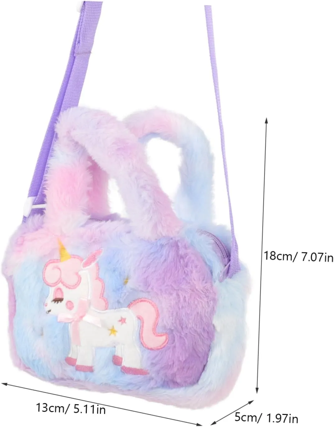 NOLITOY Unicorn Plush Crossbody Purse for Adorable Cartoon Handbag with Strap for Birthdays and Everyday Use
