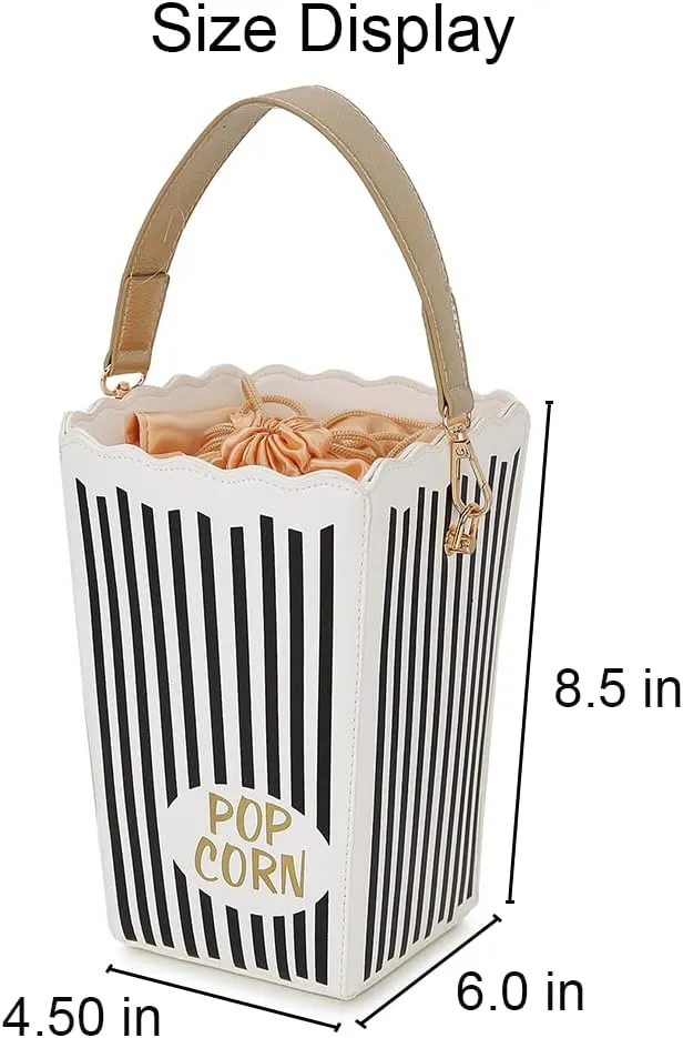 Novelty Fashion Women Crossbody Bag, Popcorn Box Style Clutch Bag for Girl Handbag Shoulder Bag Purse…