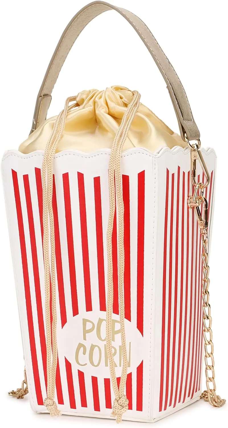 Novelty Fashion Women Crossbody Bag, Popcorn Box Style Clutch Bag for Girl Handbag Shoulder Bag Purse…