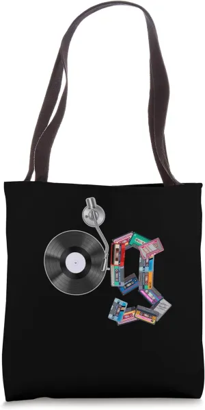 Old School OG Hip Hop Head Vinyl, CDs, Tapes 80s 90s Retro Tote Bag