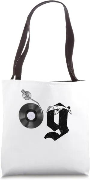 Old School OG Hip Hop Head Vinyl, CDs, Tapes 80s 90s Retro Tote Bag