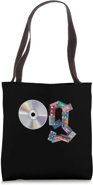 Old School OG Hip Hop Head Vinyl, CDs, Tapes 80s 90s Retro Tote Bag