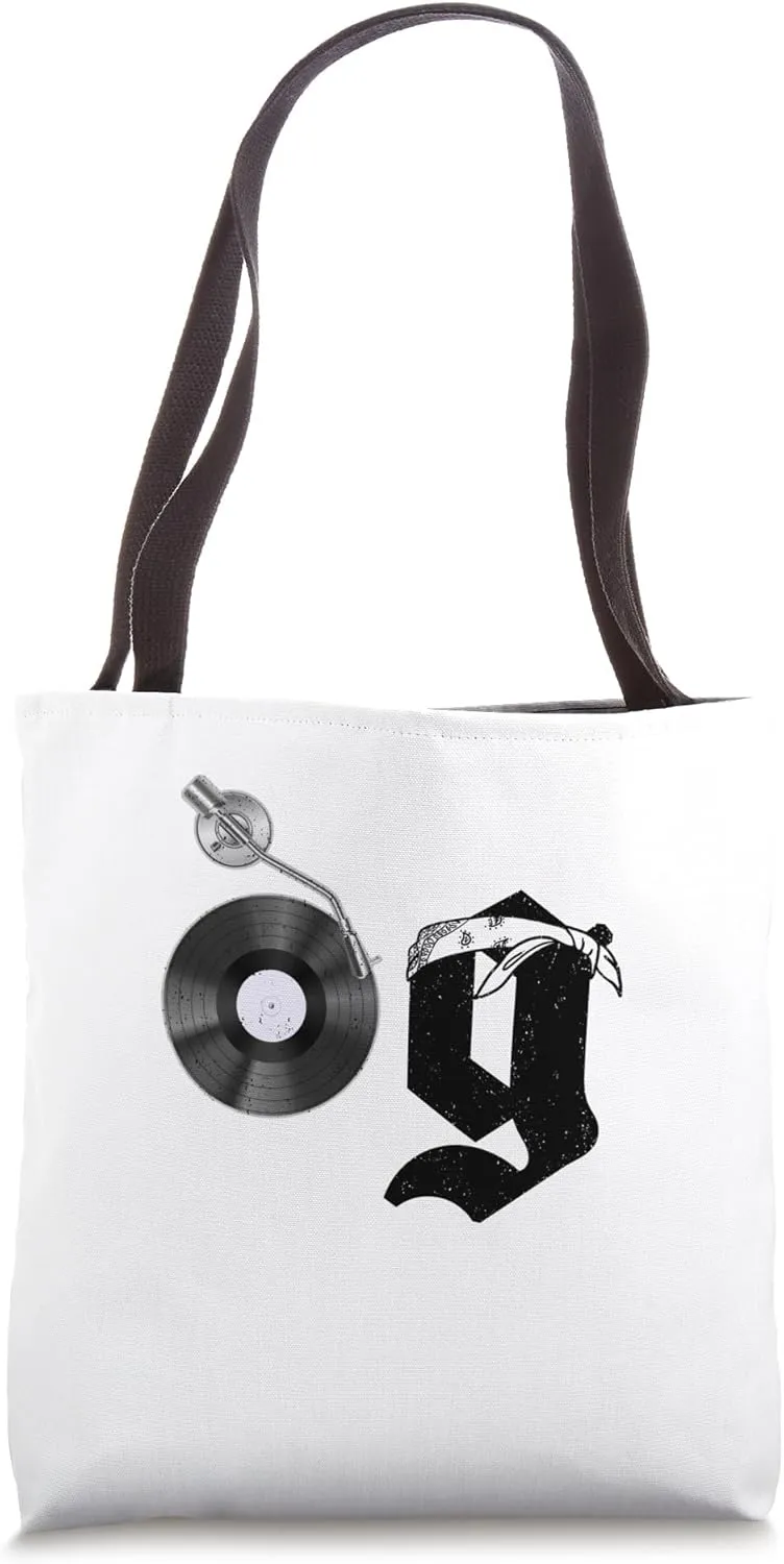 Old School OG Hip Hop Head Vinyl, CDs, Tapes 80s 90s Retro Tote Bag