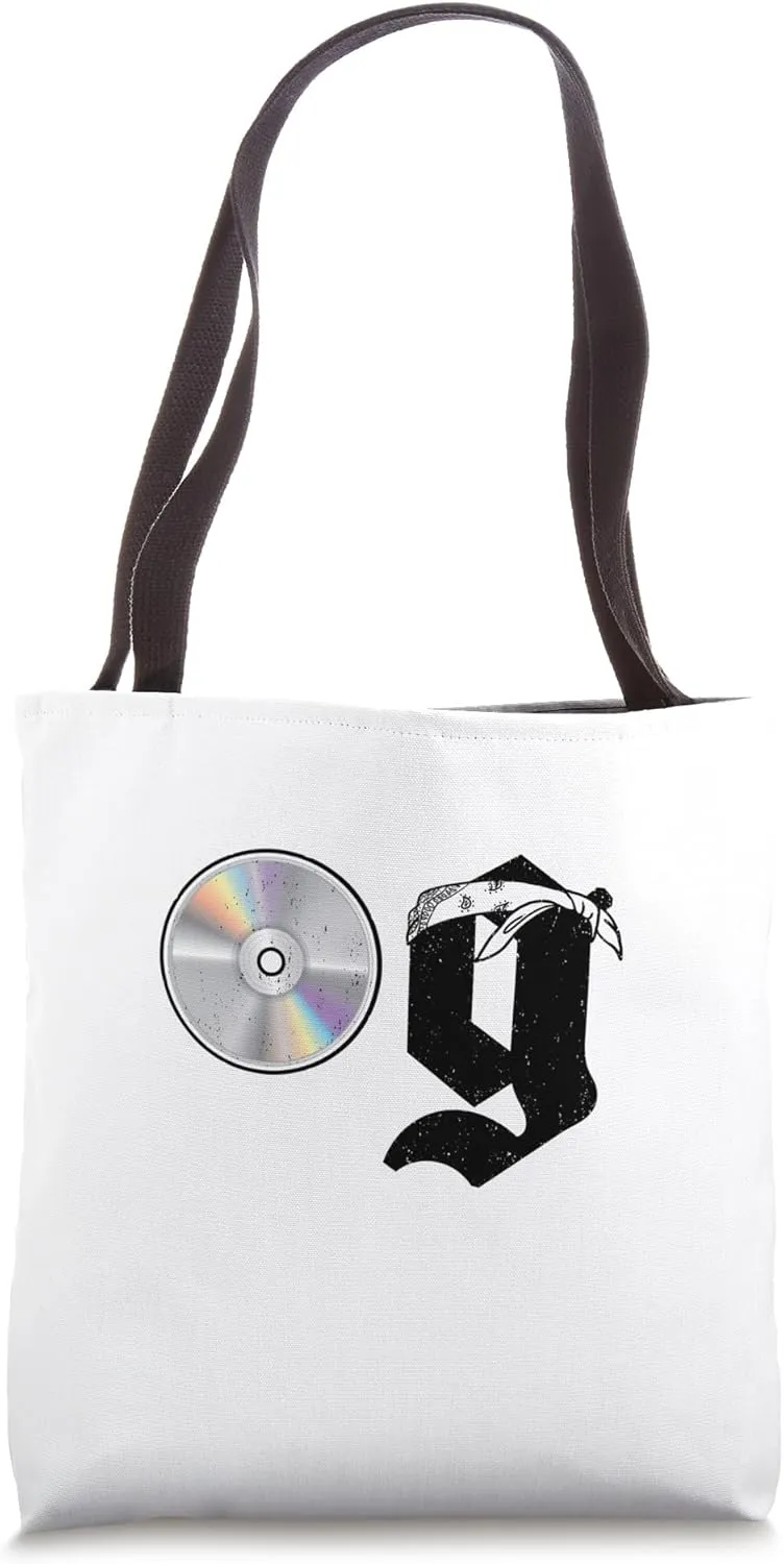 Old School OG Hip Hop Head Vinyl, CDs, Tapes 80s 90s Retro Tote Bag