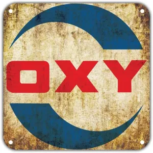 Oxy Occidental Petroleum Corporation Vintage Retro Metal Wall Decor Art Shop Man Cave Bar Garage Aluminum 12"x12" Sign