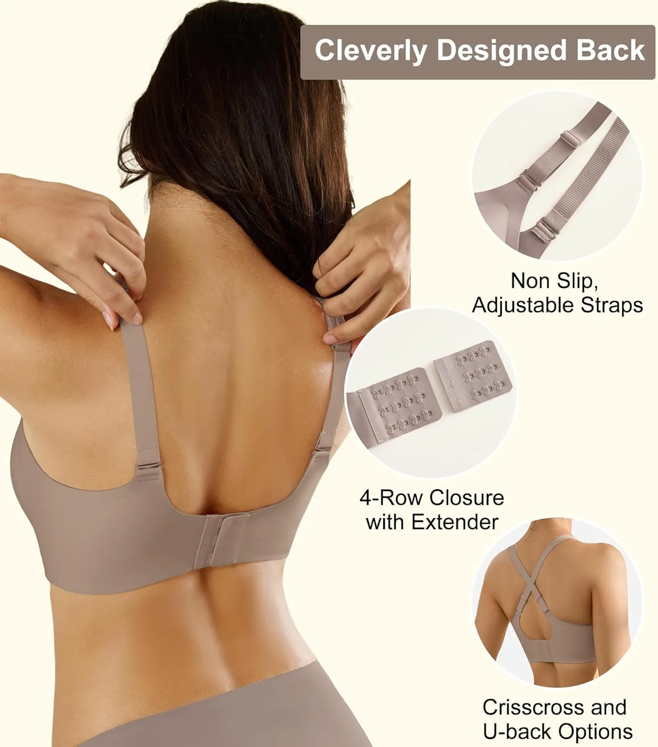 Padded Bras for Women - Wireless Bras with Support and Lift Padded Bralette Water Drop Bra