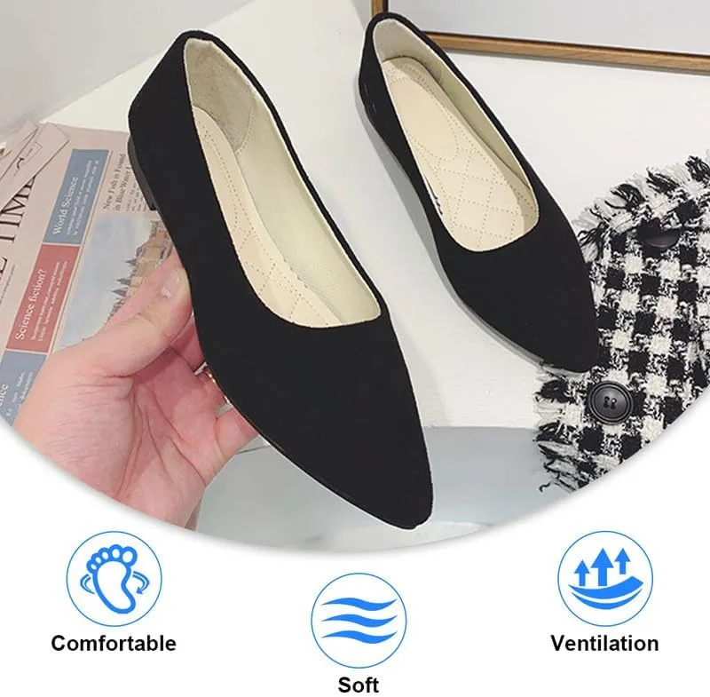 Padgene Women's Casual Ballet Flats, Ladies Ballerina Flats Girls Fashionable Ballet Pumps Dolly Shoes Womens Stylish Comfy Office Driving Flat Shoes Slip On Loafers