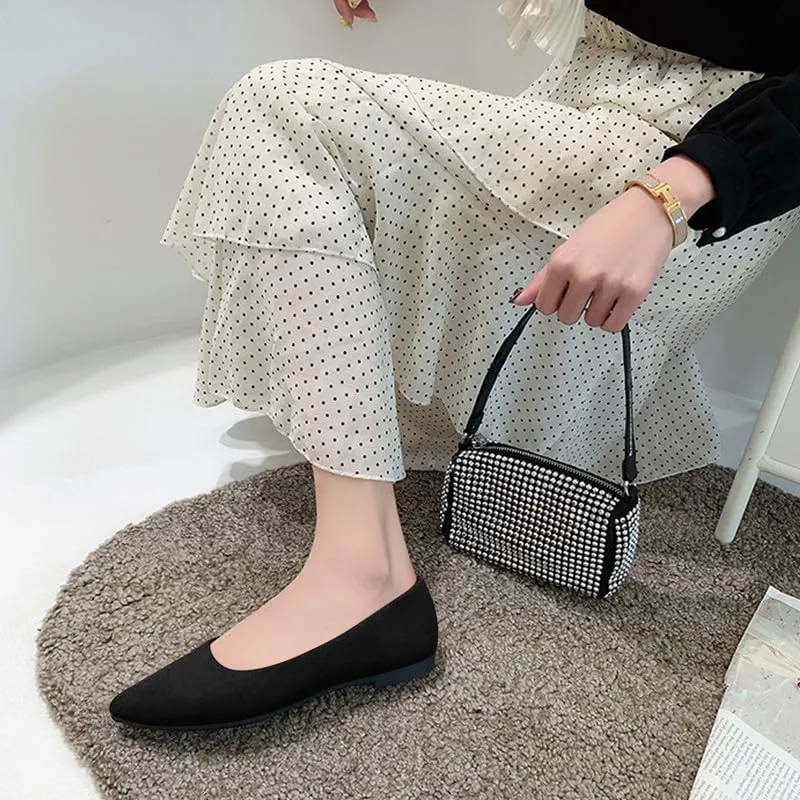 Padgene Women's Casual Ballet Flats, Ladies Ballerina Flats Girls Fashionable Ballet Pumps Dolly Shoes Womens Stylish Comfy Office Driving Flat Shoes Slip On Loafers