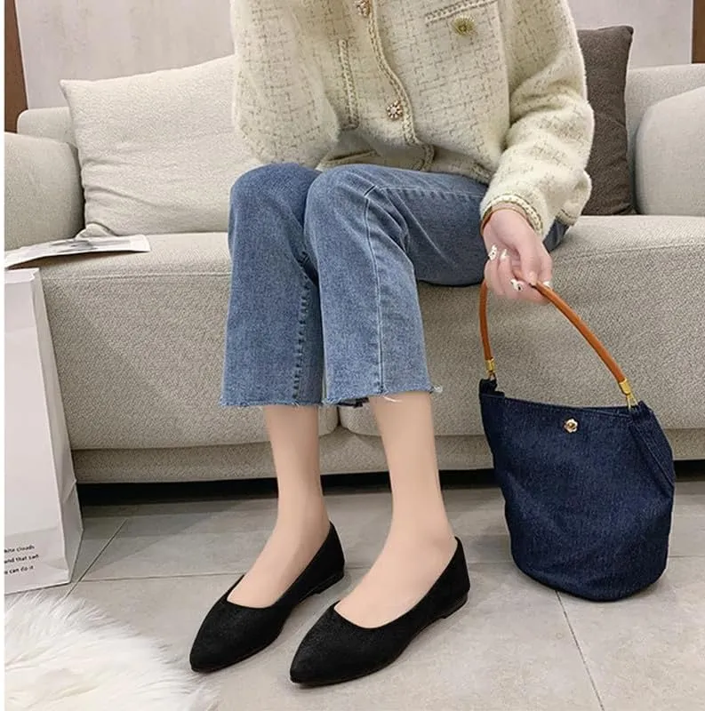 Padgene Women's Casual Ballet Flats, Ladies Ballerina Flats Girls Fashionable Ballet Pumps Dolly Shoes Womens Stylish Comfy Office Driving Flat Shoes Slip On Loafers