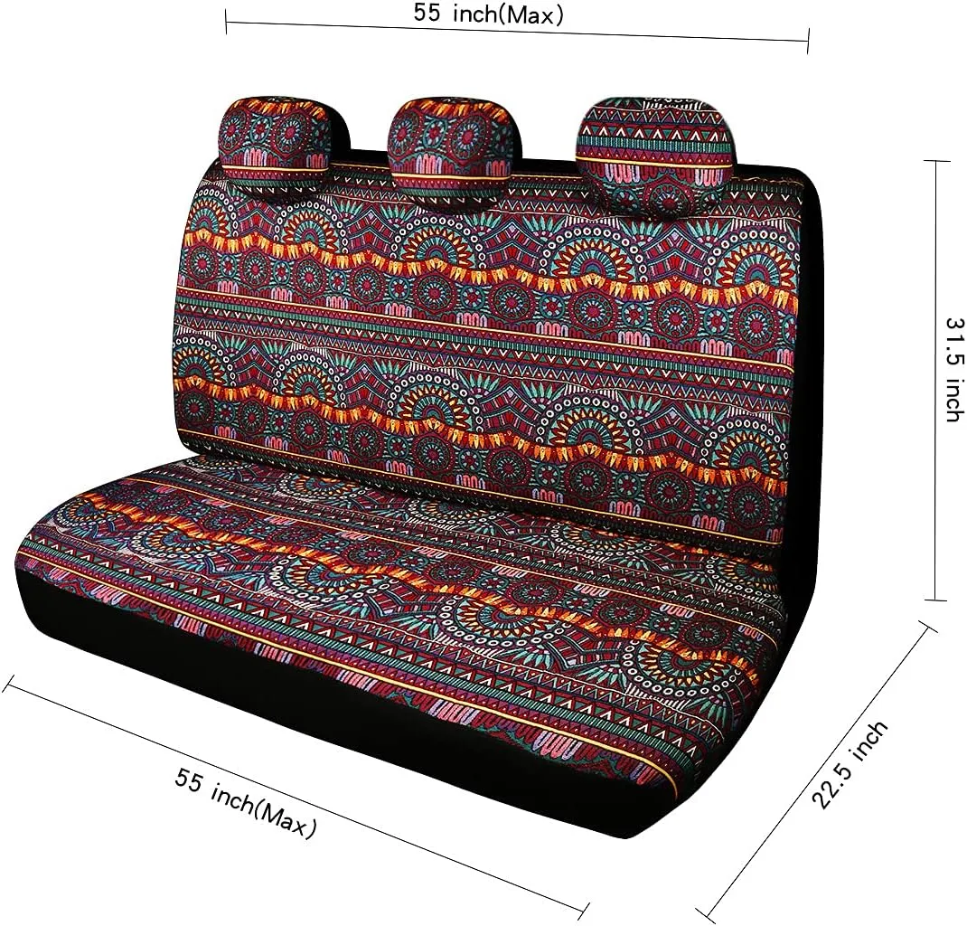 P&J Durable Blanket Car Seat Cover Magic Boho Bucket Universal Fit for Cars SUVs Trucks Vans