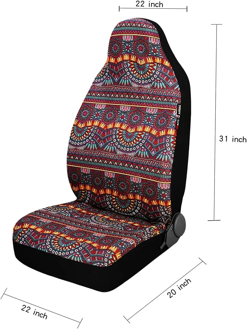 P&J Durable Blanket Car Seat Cover Magic Boho Bucket Universal Fit for Cars SUVs Trucks Vans