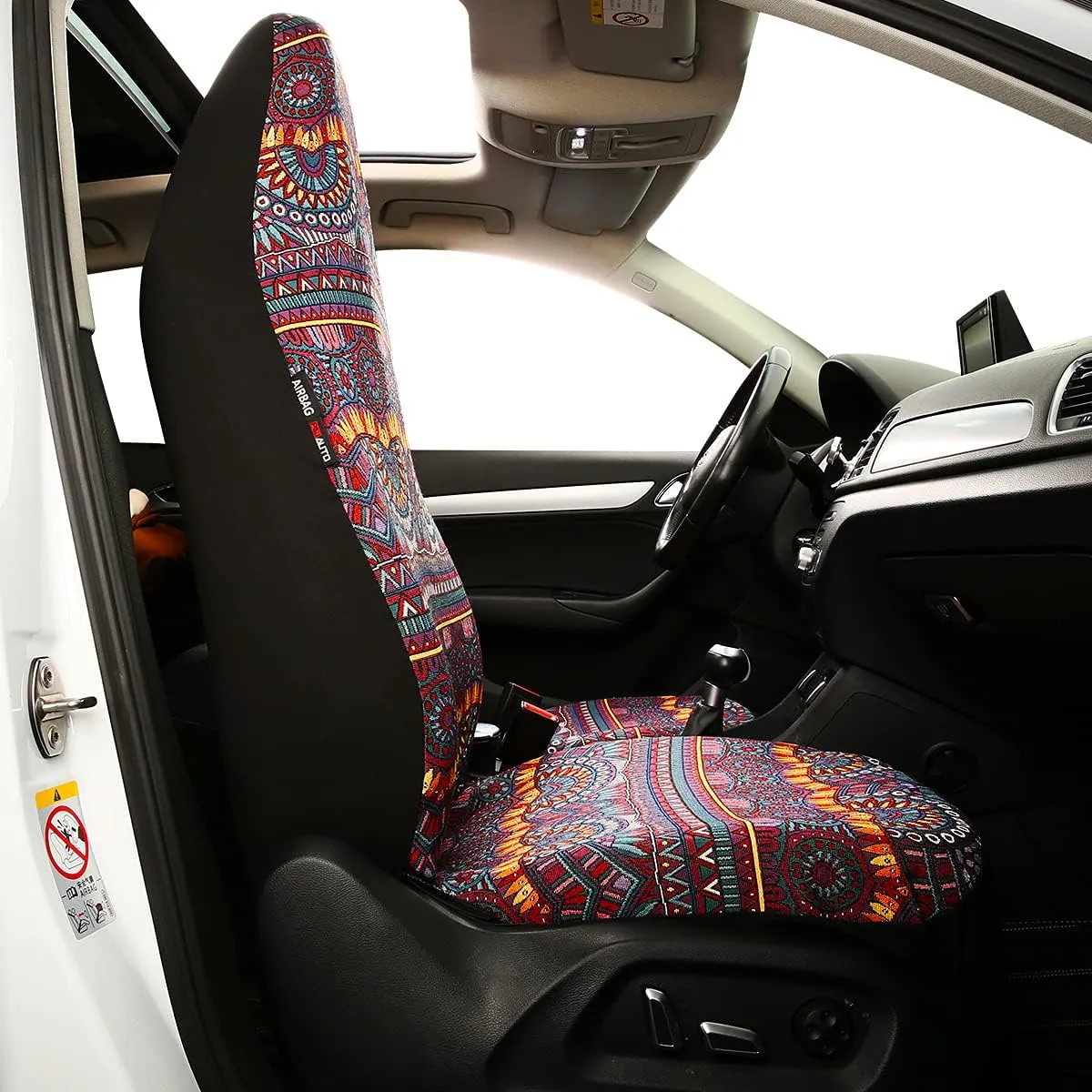P&J Durable Blanket Car Seat Cover Magic Boho Bucket Universal Fit for Cars SUVs Trucks Vans