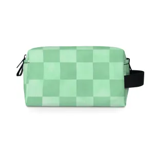 Pastel Checkers Toiletry Bag - Water-Resistant & Chic Cosmetic Organizer - Lightweight Travel Pouch - Elegant Bathroom Accessory