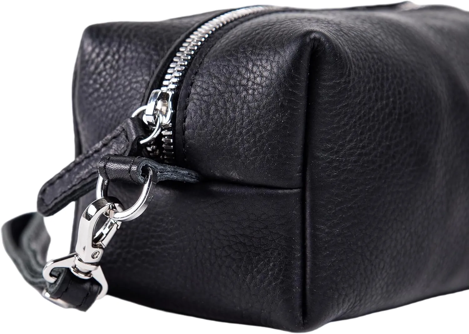 PEGAI Leather Travel Toiletry Bag for Men | Handmade Top Grain Distressed Dopp Kit, Mens Toiletry Bag, Shaving Kit Case Travel Organizer - Lee (Black)