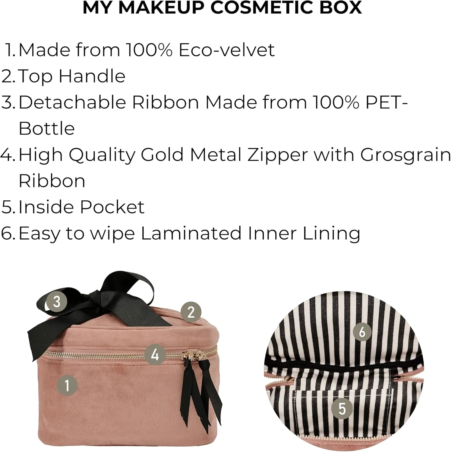 Personalized Makeup Bag for Women | Cosmetic Bag Organizer for Girls with Monogramming | Makeup Pouch for Traveling | Toiletry Bags for Women | Make Up Travel Pouches | Pink Velvet