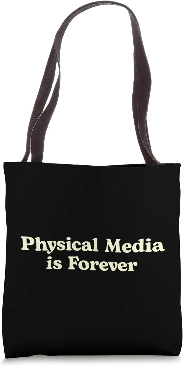 Physical Media Is Forever – Retro Collector Statement Tote Bag