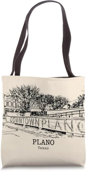 Plano Texas Vintage Retro Travel Souvenir Tote Bag