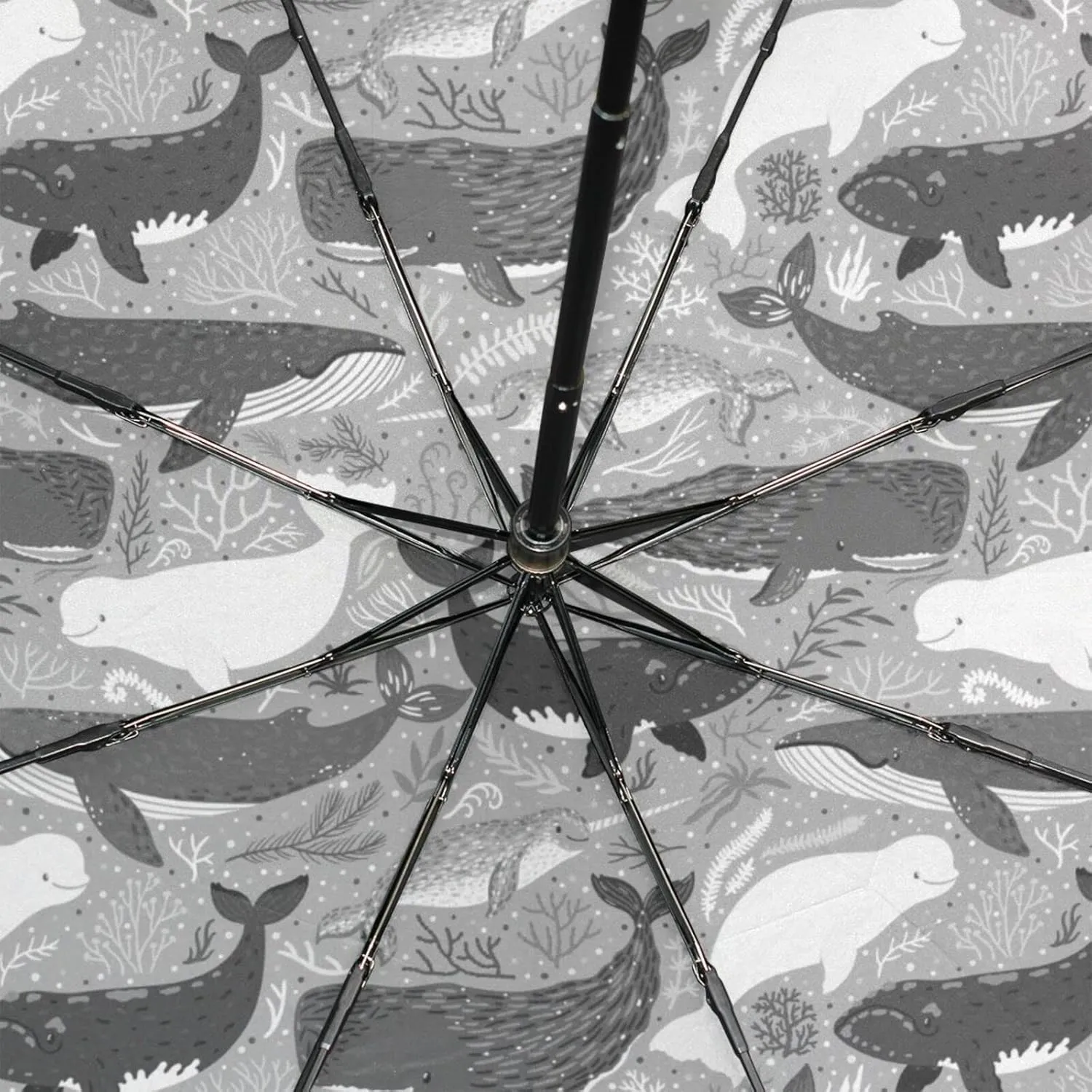 Poeticcity Rain Travel Umbrella, Hand Open Close Windproof Waterproof Folding Umbrella, Compact Canopy Strong Ray Parasol Umbrella