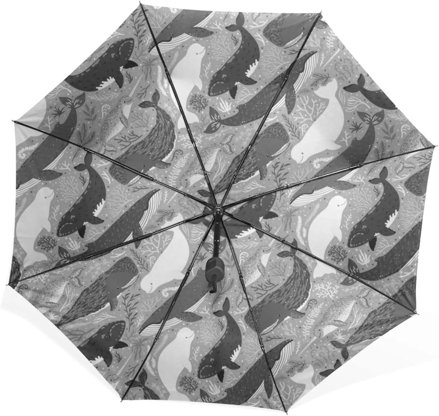 Poeticcity Rain Travel Umbrella, Hand Open Close Windproof Waterproof Folding Umbrella, Compact Canopy Strong Ray Parasol Umbrella