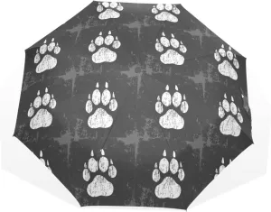 Poeticcity Travel Umbrella, Hand Open Close Windproof Waterproof Folding Umbrella, Black Tape Compact Canopy Strong Anti UV Ray Parasol