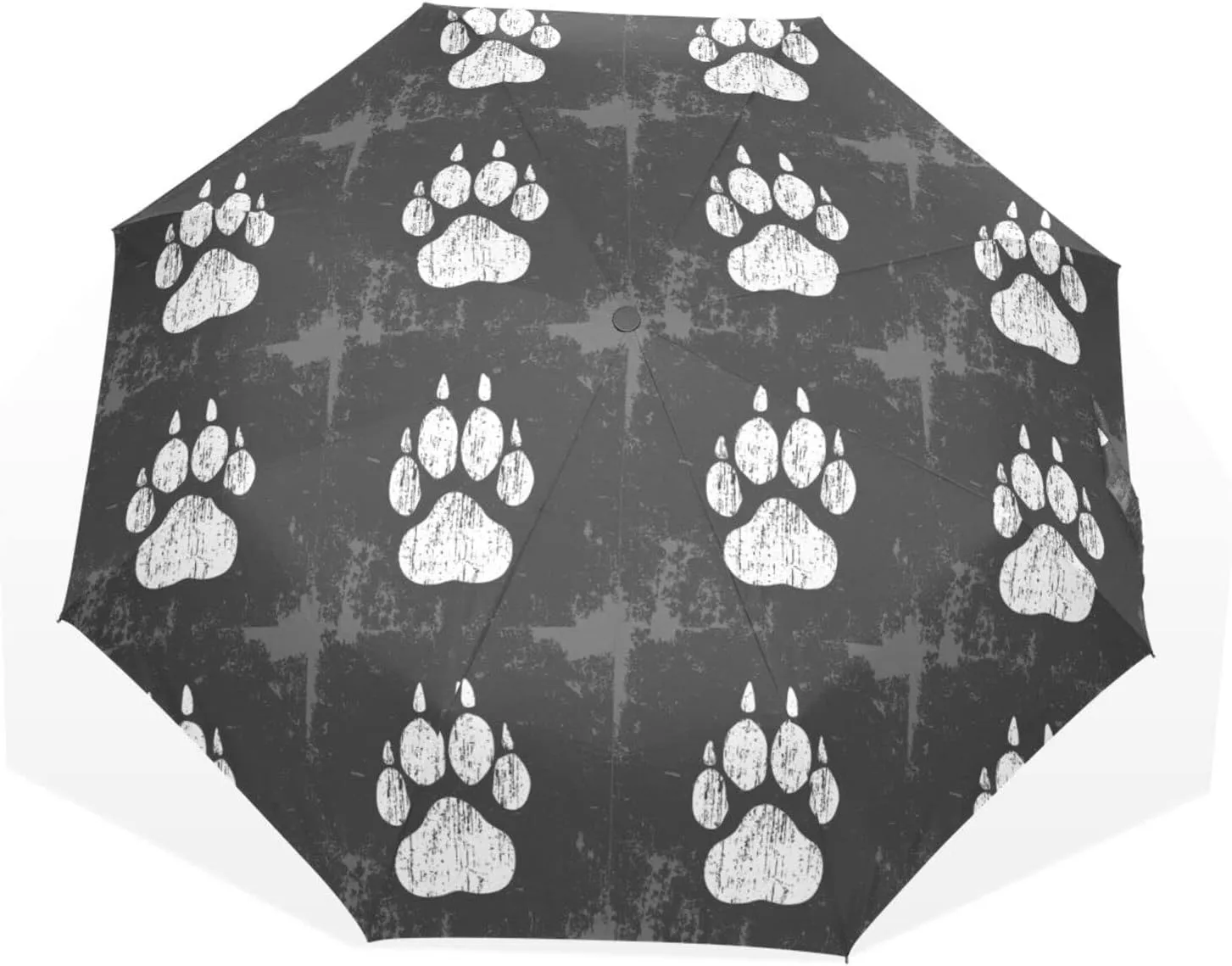 Poeticcity Travel Umbrella, Hand Open Close Windproof Waterproof Folding Umbrella, Black Tape Compact Canopy Strong Anti UV Ray Parasol