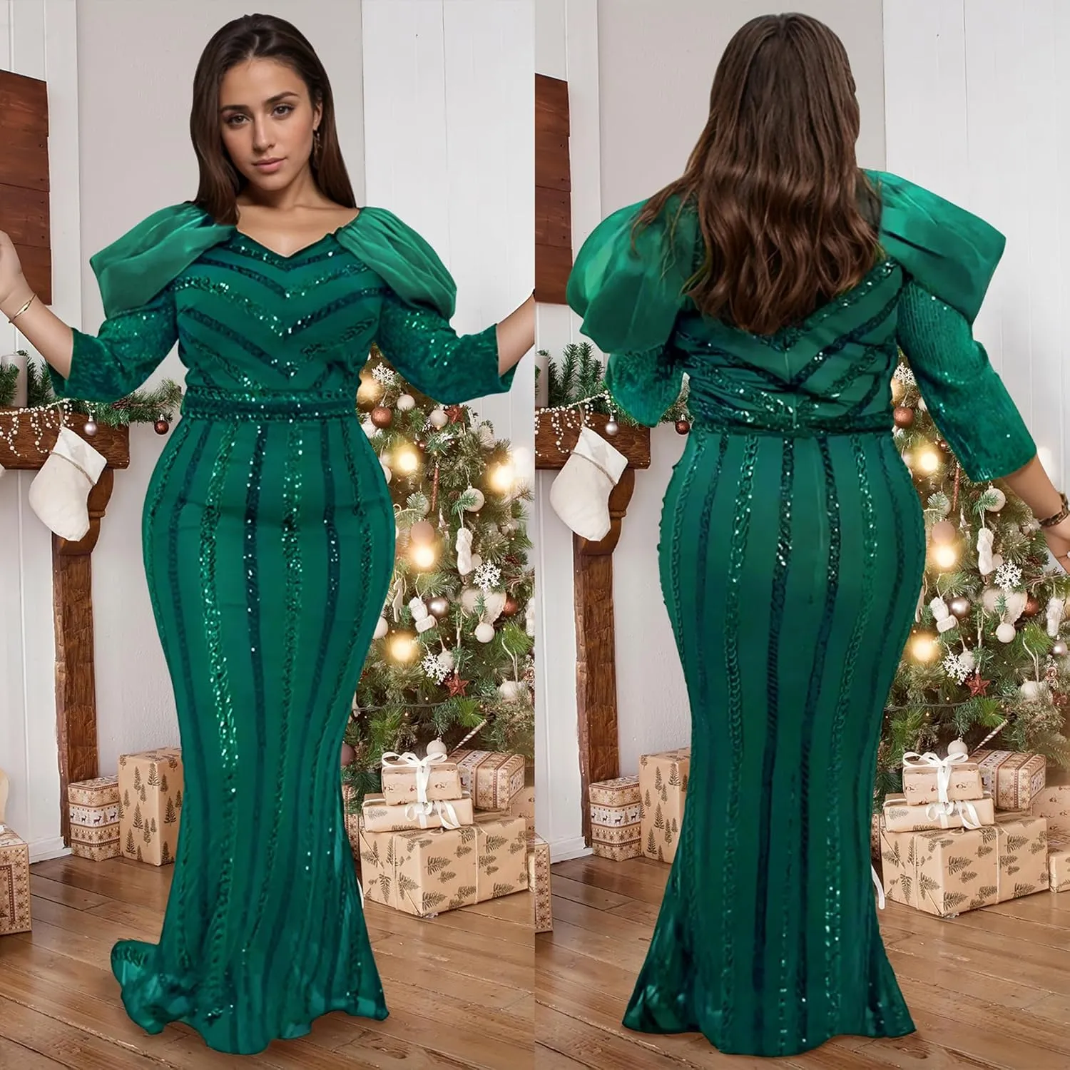 PORRCEY Women's Sexy Elegant Sparkly Sequins Evening Dress Party Club Night Outfits