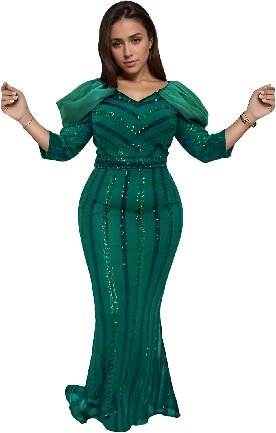 PORRCEY Women's Sexy Elegant Sparkly Sequins Evening Dress Party Club Night Outfits