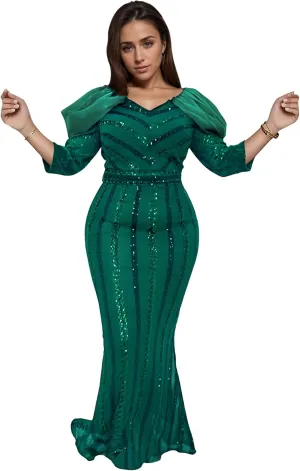 PORRCEY Women's Sexy Elegant Sparkly Sequins Evening Dress Party Club Night Outfits