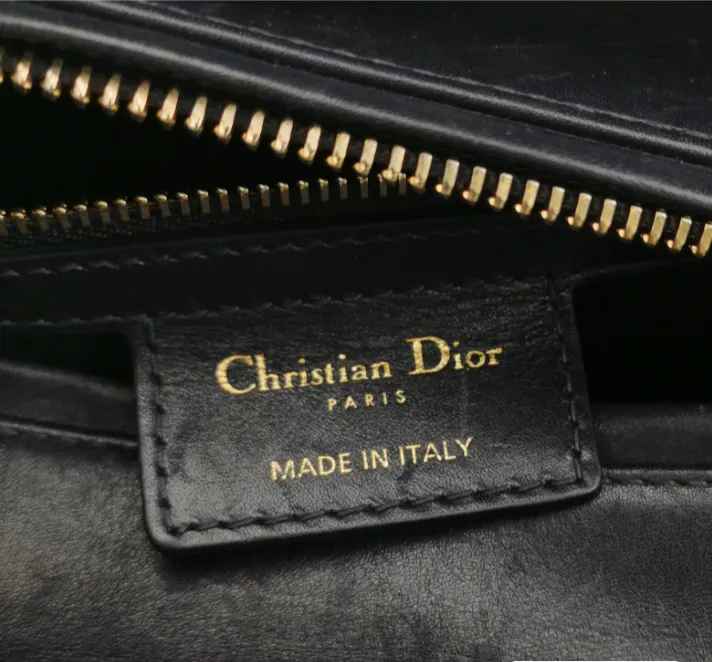 Preloved Dior Lady Dior  two-way bag cowhide black 24cm*20cm*12cm 250408781139748