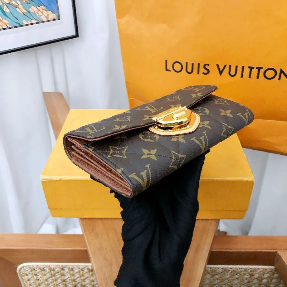Preloved  LV Louis Vuitton monogram long wallet 18.5cm*10cm
