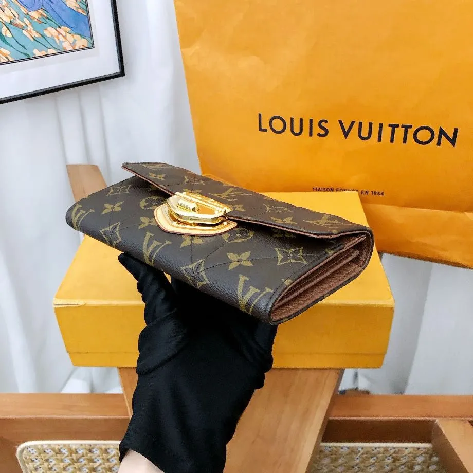 Preloved  LV Louis Vuitton monogram long wallet 18.5cm*10cm