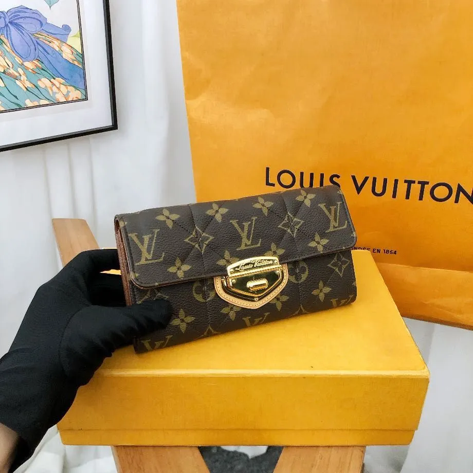 Preloved  LV Louis Vuitton monogram long wallet 18.5cm*10cm
