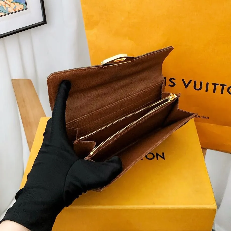 Preloved  LV Louis Vuitton monogram long wallet 18.5cm*10cm