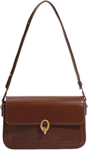 PU Leather Flap Shoulder Bag Trendy Armpit Hobo Bag Satchel Bag Fall Winter Purse Women Vintage Tote Bag