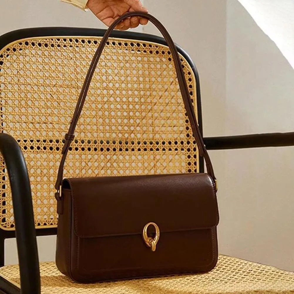 PU Leather Flap Shoulder Bag Trendy Armpit Hobo Bag Satchel Bag Fall Winter Purse Women Vintage Tote Bag