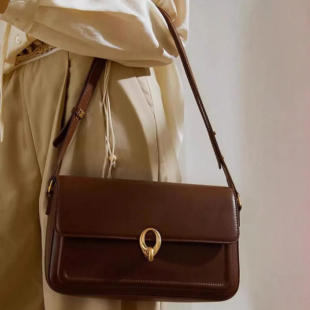 PU Leather Flap Shoulder Bag Trendy Armpit Hobo Bag Satchel Bag Fall Winter Purse Women Vintage Tote Bag