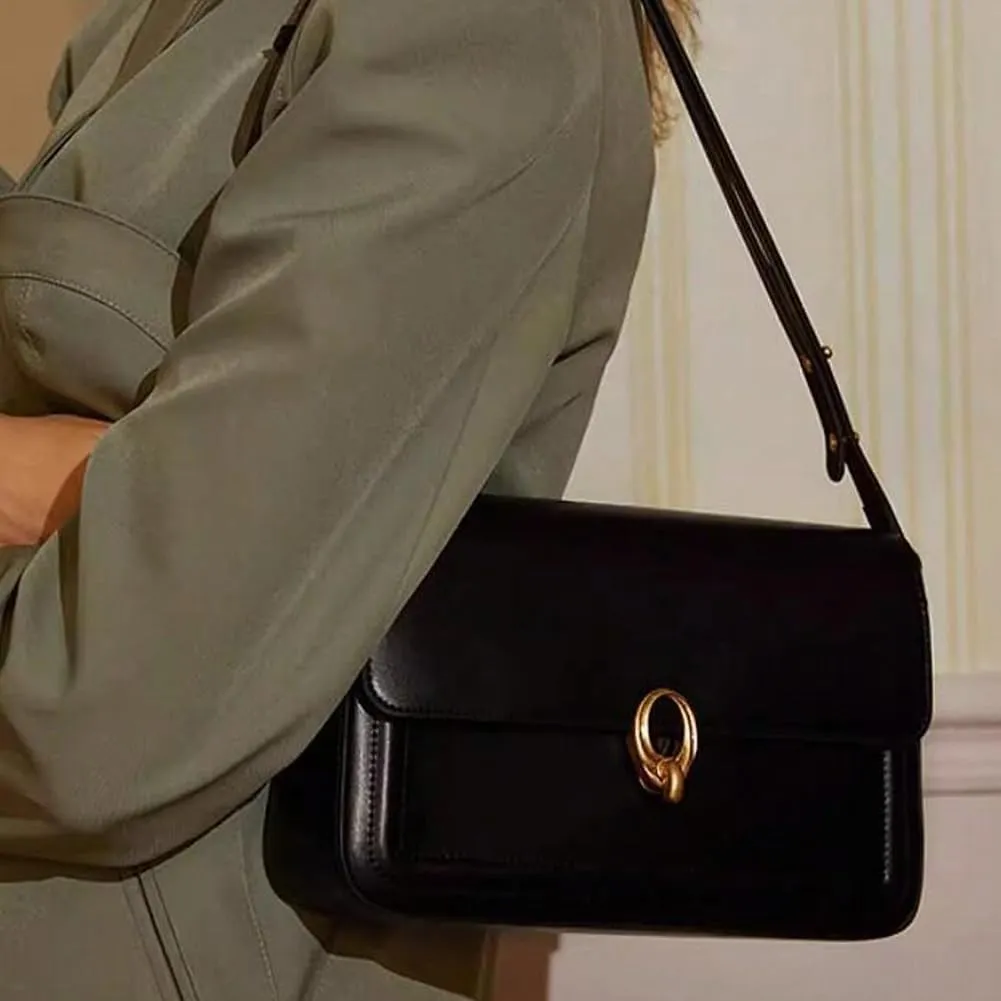 PU Leather Flap Shoulder Bag Trendy Armpit Hobo Bag Satchel Bag Fall Winter Purse Women Vintage Tote Bag
