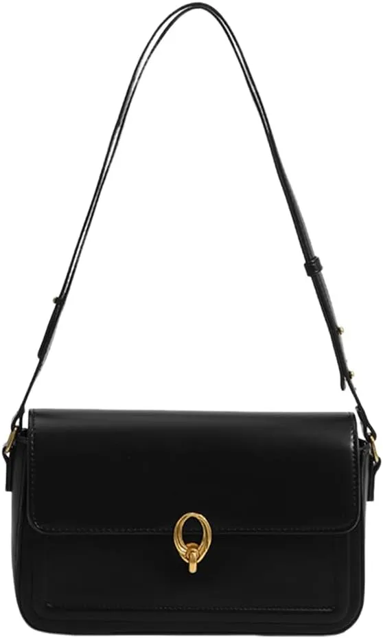 PU Leather Flap Shoulder Bag Trendy Armpit Hobo Bag Satchel Bag Fall Winter Purse Women Vintage Tote Bag