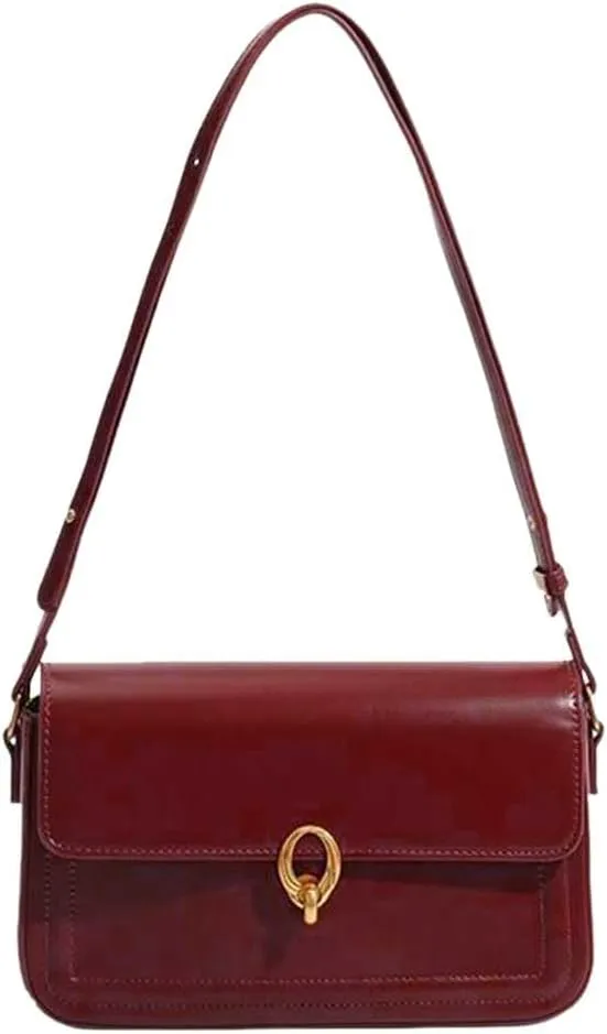 PU Leather Flap Shoulder Bag Trendy Armpit Hobo Bag Satchel Bag Fall Winter Purse Women Vintage Tote Bag